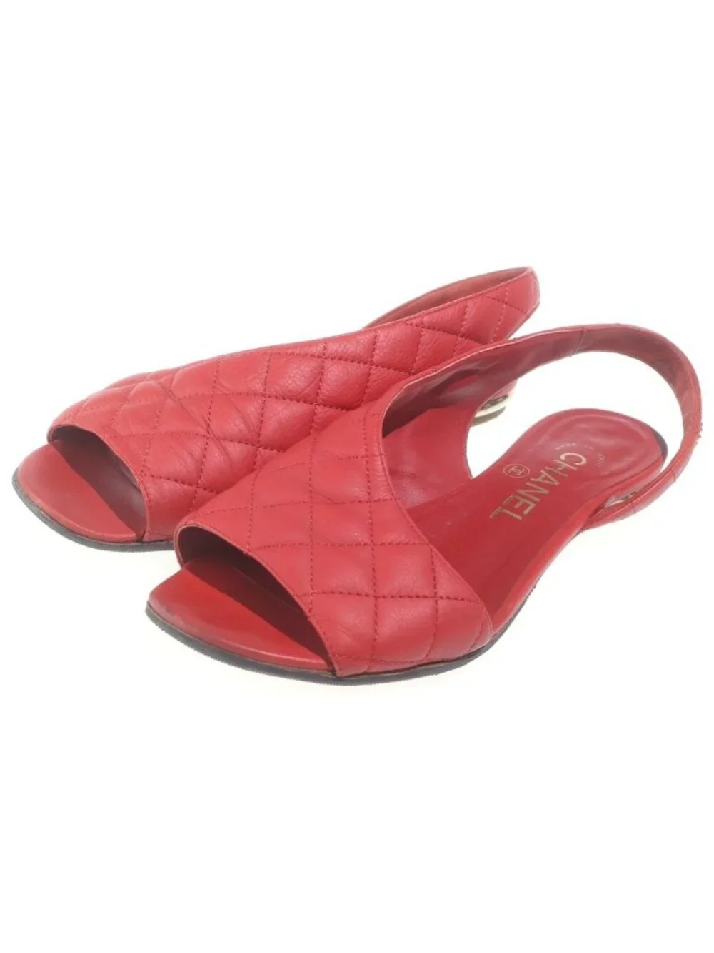 Chanel Cup Toe Sling Back Flat Pumps